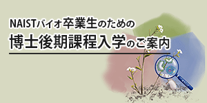 NAISTバイオ卒業生のための博士後期課程入学のご案内