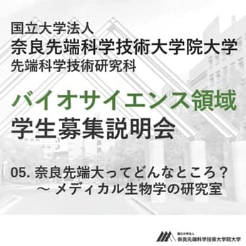 第5回 奈良先端大ってどんなところ？メディカル生物学の研究室