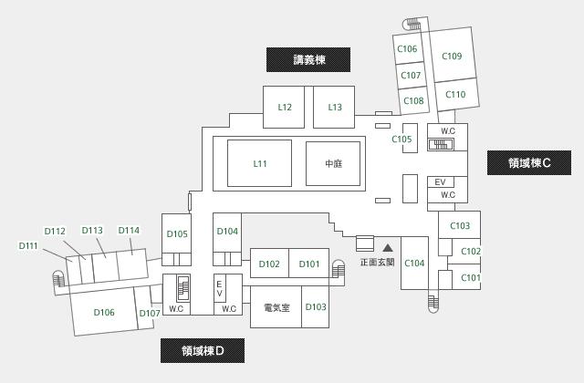 領域棟1階 フロアマップ