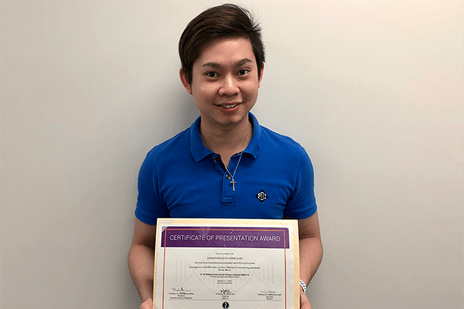 器官発生工学研究室のJonathan Lim Jun-Yongさん（博士後期課程2年）が、Malaysia International Genetics Congressの「The First Prize Award for the Oral Presentation Competition in MiGC14」　を受賞